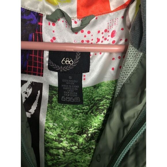 686 Womens Size‎ Small  Full Zip   Jacket Windbreaker Raincoat Olive Green - Picture 8 of 11